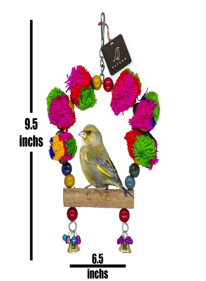 PETZOO Beautiful Bird Swing for Large Birds Toy for Birds, Pet Toy, Parrot, Cage Accessories, Resting Toy & Wooden Training Aid for Bird & Parrots - Image 5